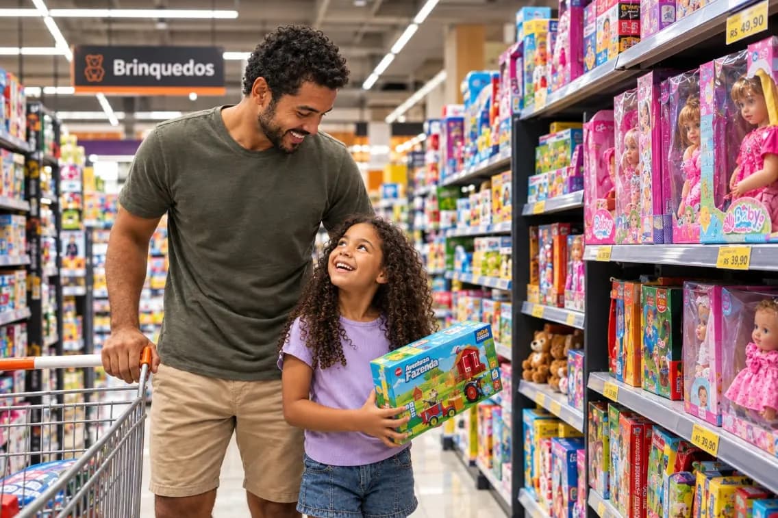 Supermercado chega ao Dia das Crianças com a menor fatia da venda de brinquedo da série da Abrinq